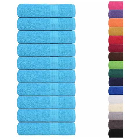Asciugamani Doccia 10 Pz Turchesi 70x140cm 360 G/m 100% Cotone - Foto 2