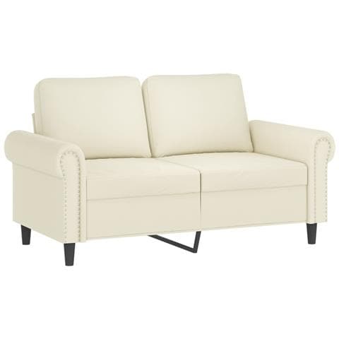 Set Di Divani 2 Pz Con Cuscini Crema In Velluto - Foto 3
