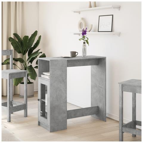 Tavolo Bar Con Rastrelliera Grigio 101x40x103,5 Cm Multistrato - Foto 3