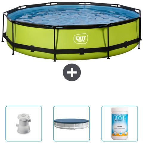 Piscina Fuori Terra - In Giro - 360x360x76 Cm - Groen - Include Accessori Coordinati Cb87 - Foto 1