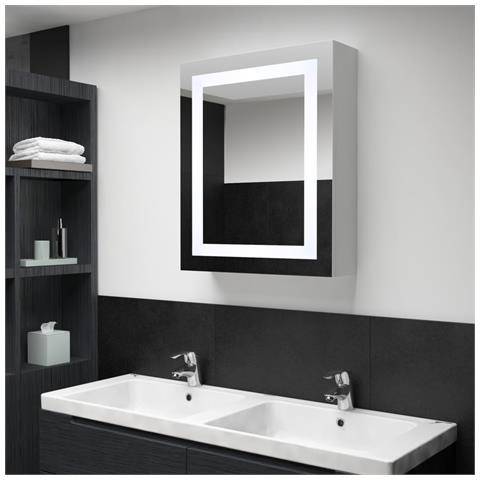 Lusso Casadino -  Armadietto Bagno Con Specchio E Led 50x13x70 Cm - Foto 8