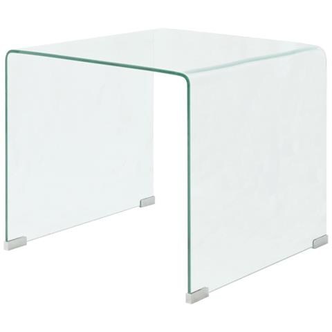 Lusso Casadino -  Tavolino Da Caffè In Vetro Temperato 49,5x50x45 Cm Trasparente - Foto 2