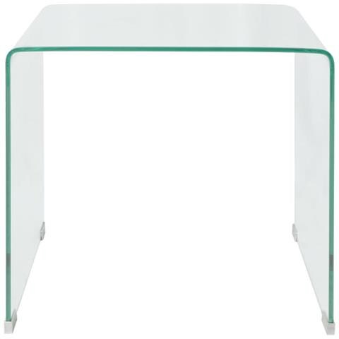 Lusso Casadino -  Tavolino Da Caffè In Vetro Temperato 49,5x50x45 Cm Trasparente - Foto 1