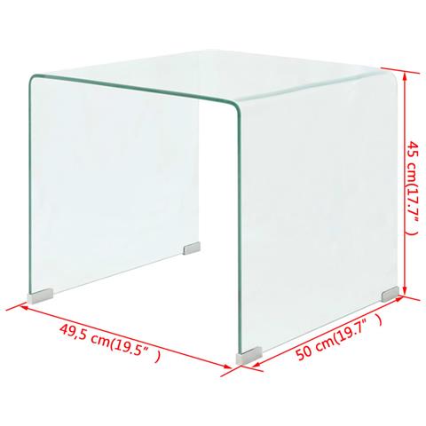 Lusso Casadino -  Tavolino Da Caffè In Vetro Temperato 49,5x50x45 Cm Trasparente - Foto 6