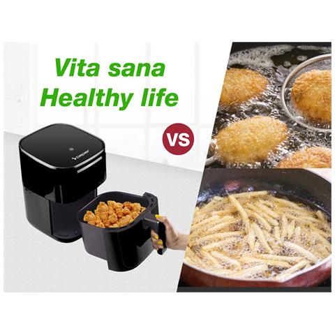 Friggitrice P101FRI051 ad Aria Capacità 5 Litri Display Touch Potenza 1400 Watt Nero - Foto 2