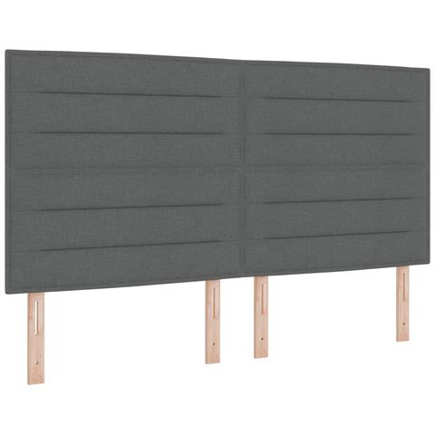 Testiera Design Lines Grigio Scuro 180 cm Tessuto - Foto 1