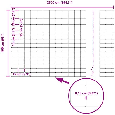 Recinzione per Terreni 1.6x25 m Acciaio Zincato - Foto 8