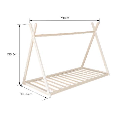 Teepee Letto Per Bambini 190x90cm Bianco Valentin - Foto 2
