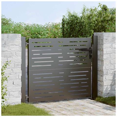 Cancello da giardino, Cancello da Giardino 105x75 cm Design Quadrato in Acciaio Corten - Foto 2