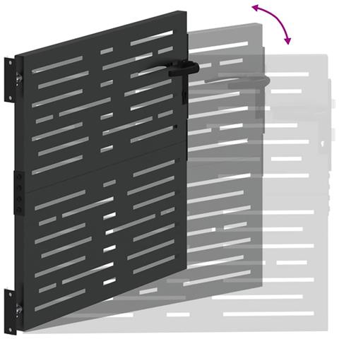 Cancello da giardino, Cancello da Giardino 105x75 cm Design Quadrato in Acciaio Corten - Foto 9