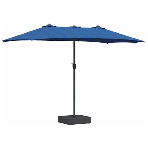 Ombrello da giardino Blu 385 x 209 x 244 cm Tessuto - Foto 1