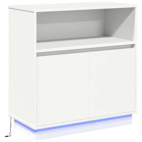 Credenza con LED Bianco 71 x 34.5 x 75 cm Legno multistrato - Foto 1