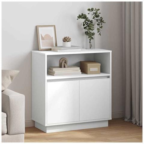 Credenza con LED Bianco 71 x 34.5 x 75 cm Legno multistrato - Foto 2