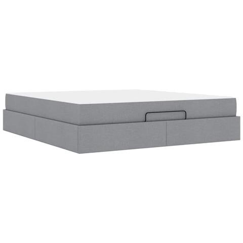 Struttura del letto Grigio chiaro 180 x 200 cm Tessuto - Foto 1