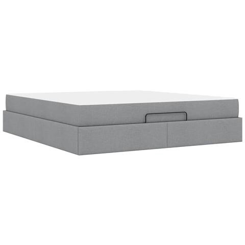 Struttura del letto Grigio chiaro 180 x 200 cm Tessuto - Foto 9