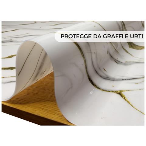 Tovaglia Antimacchia Plastificata Pvc Proteggi Tavolo Crystal Marmo 100x200 D11 - Foto 4