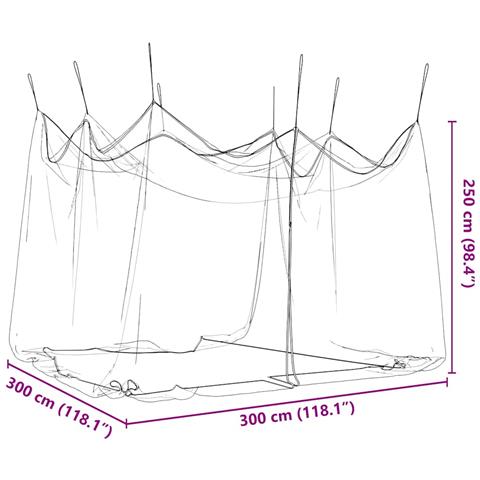 Zanzariera per Interni Esterni 156 Rete Bianca 300x300x250 cm - Foto 8