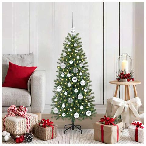 Albero di Natale artificiale con 150 LED Verde 120 cm PE e PVC - Foto 2