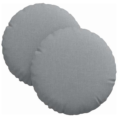 Cuscini per Seduta 2 pcs Grigio chiaro Ø30 x 13 cm Tessuto - Foto 1