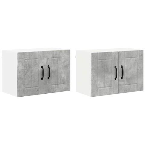 Armadi a pareti per cucina 2 pcs Grigio cemento 60 x 31 x 40 cm - Foto 1