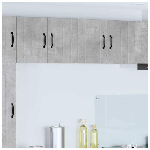 Armadi a pareti per cucina 2 pcs Grigio cemento 60 x 31 x 40 cm - Foto 2