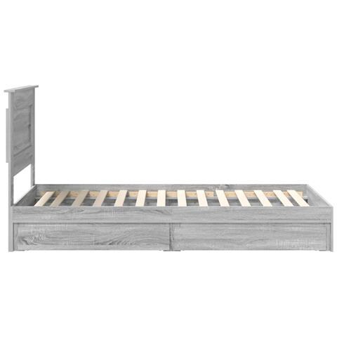 Letto con Contenitore con testiera Grigio Sonoma 90 x 190 cm - Foto 9