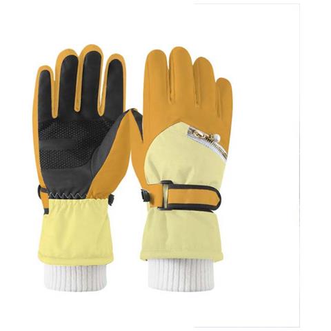 Guanti Da Sci Touchscreen - Guanti Invernali Impermeabili E Isolati Per Ciclismo E Sport Sulla Neve Yellow - Foto 1