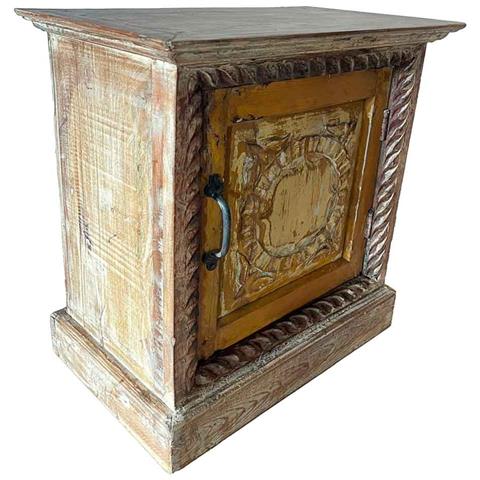 Tavolo In Legno Finitura Artigianale Marrone 50x30x56h Cm - Foto 1