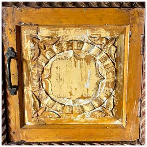 Tavolo In Legno Finitura Artigianale Marrone 50x30x56h Cm - Foto 5