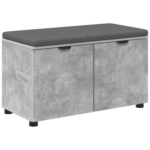 Panca per ingresso con cuscino Grigio Cemento 80 x 38 x 46 cm - Foto 1
