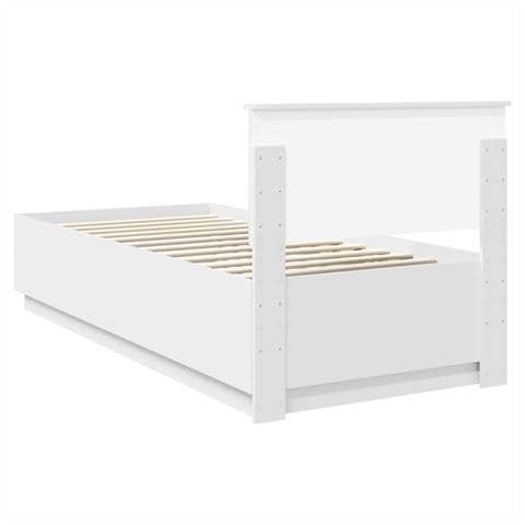 Struttura del letto Bianco 90 x 190 cm Legno multistrato - Foto 9