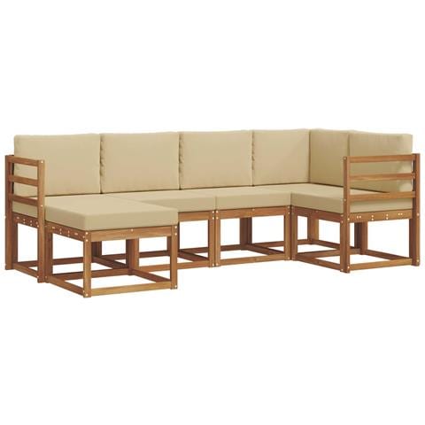 Set di divani con cuscino 6 pcs Naturale e Beige - Foto 1