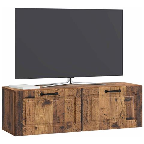 Mobile Porta TV da Muro Legno antico 98 x 31 x 30 cm - Foto 2