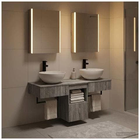Set di Armadi da Bagno 5 pcs Sonoma grigio 43 x 11,5 x 60,5 cm - Foto 2