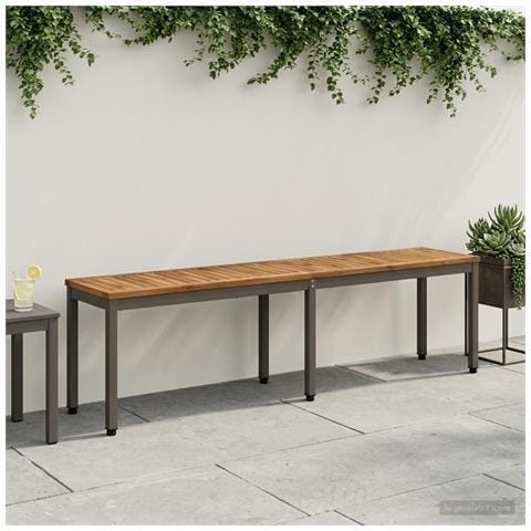 Panchina da giardino 161 x 35 x 45 cm Legno di Acacia Massello - Foto 2