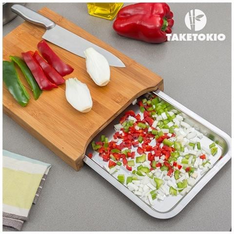 Tagliere Da Cucina In Bambù Con Vassoio - Foto 1