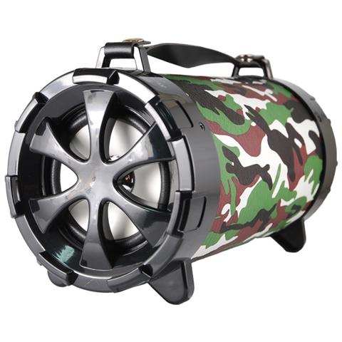 Cassa Mini Speaker Wireless Portatile Bluetooth Boom Box Camouflage Nera - Foto 1