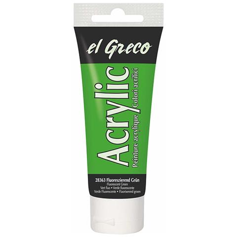 Colore Acrilico El Greco 75 Ml Verde Fluorescente - Foto 1