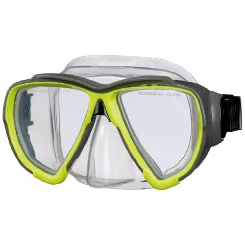 Porto, Maschera Subacquea. Unisex-adulti, Giallo, Taglia Unica - Foto 1