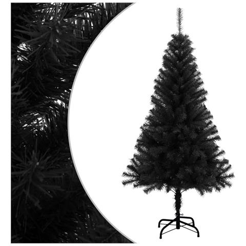 Albero di Natale Artificiale Sottile con Base Nero 150 cm PVC - Foto 1