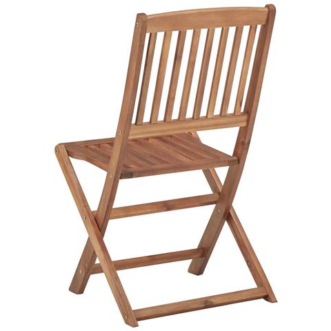 Sedie da Giardino Pieghevoli 6 pz in Legno Massello di Acacia - Foto 7