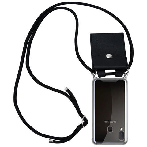 Catena Di Telefoni Cellulari Compatibile Con Samsung Galaxy A20e In Nero - Coperchio Protettivo In Silicone Con Anelli D'argento, Cinturino In Corda E Custodia Staccabile - Foto 1