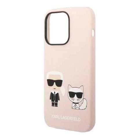 Hard Cover Silicone Karl And Choupette Magsafe Pink, For Iphone 14 Pro, Klhmp14lsskci (klhmp14lsskci) - Foto 1