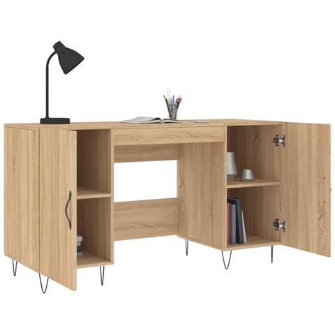 Scrivania Rovere Sonoma 140x50x75 Cm In Legno Multistrato - Foto 2
