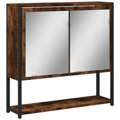 Mobile Bagno Specchio Rovere Fumo 60x16x60 Cm Legno Multistrato - Foto 2