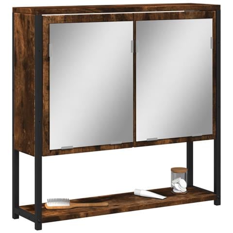 Mobile Bagno Specchio Rovere Fumo 60x16x60 Cm Legno Multistrato - Foto 1