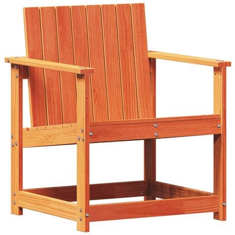 Sedia da Giardino Marrone Cera 62x56x77 cm Legno Massello Pino - Foto 2