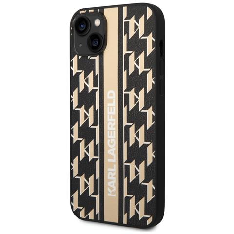 Cover Per Iphone 14 Plus Pu Monogram Stripe, Nero - Foto 1