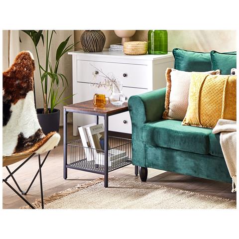 Tavolino Legno Scuro E Nero 55 Cm Kenner - Foto 1