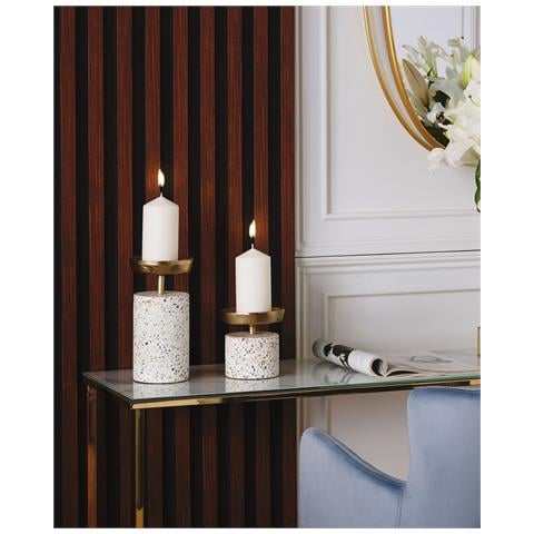 Set Di 2 Portacandele Metallo Oro E Multicolore Kaengan - Foto 1